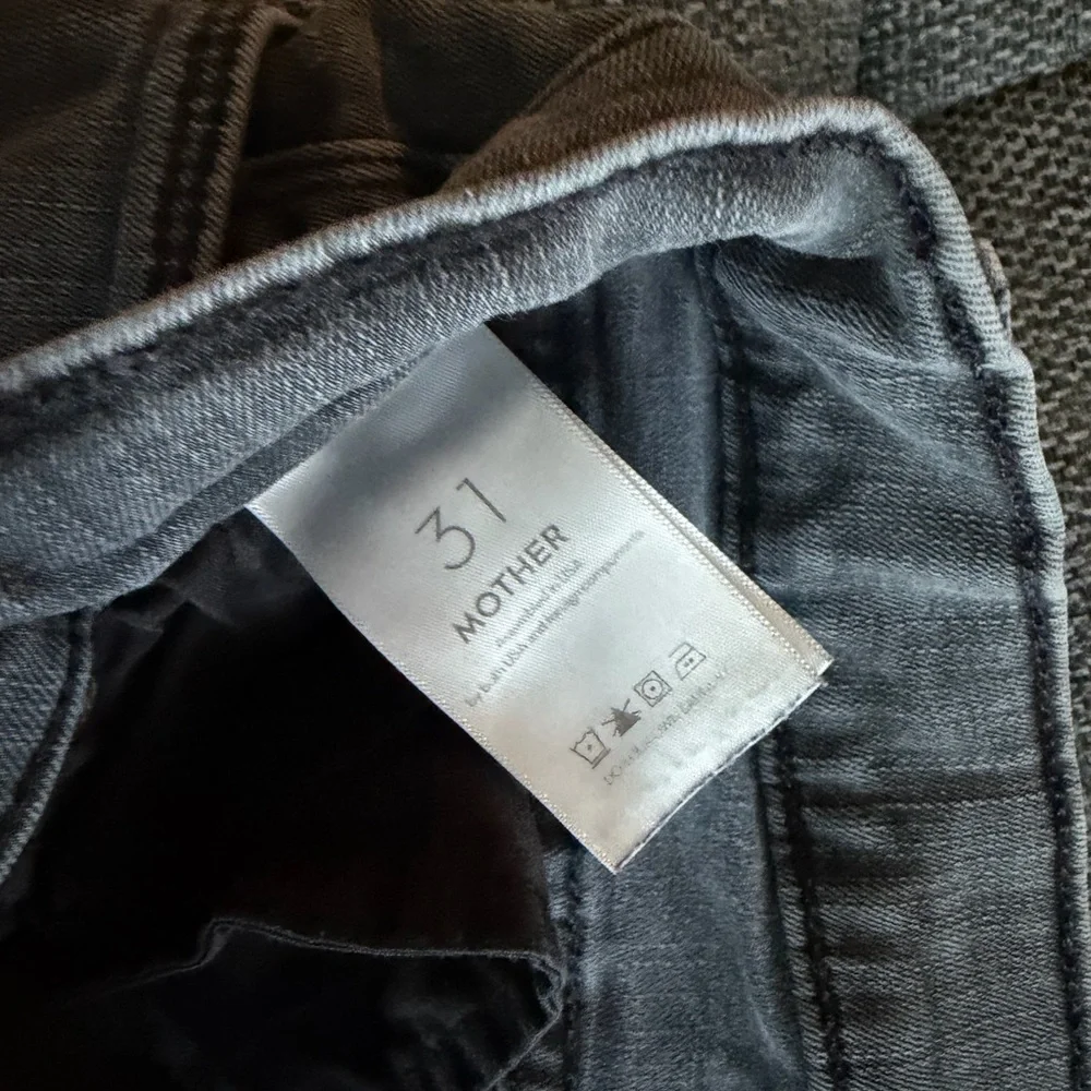 MOTHER Straight Leg Jeans in Charcoal - Picture 3 of 6